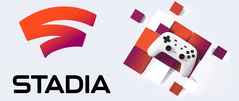 Google Stadia logo and controller