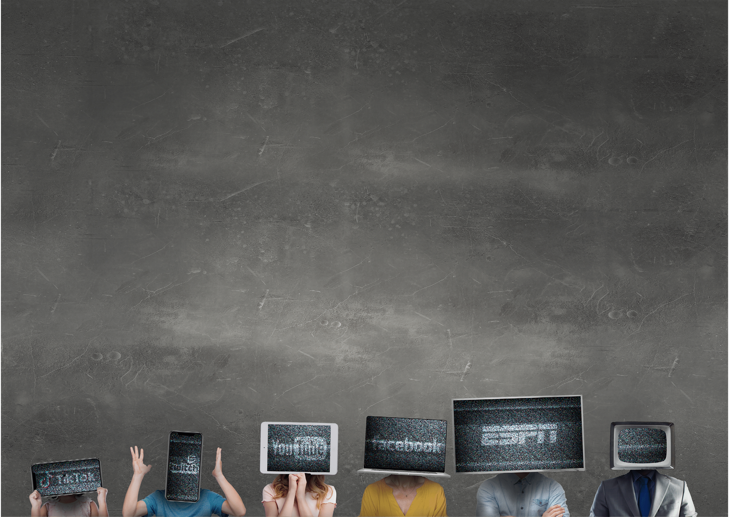 Unrecognizable businessman with monitor instead of head