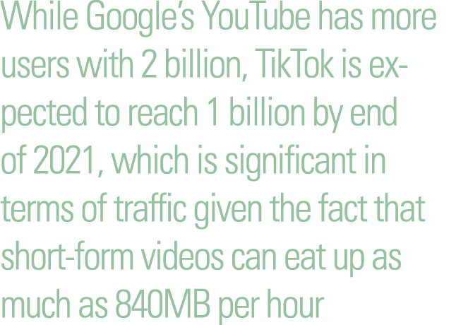 While Google s YouTube has more users with 2 billion, TikTok is expected to reach 1 billion by end of 2021, which is    